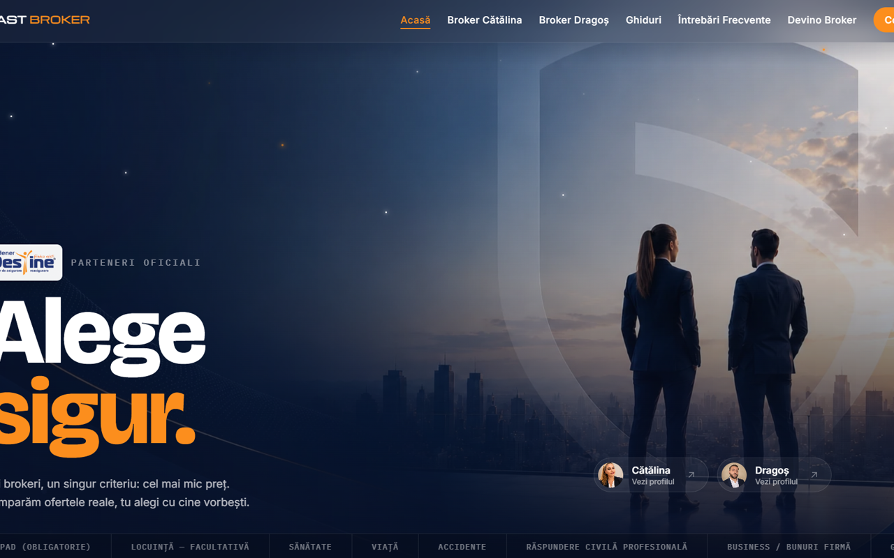 Fast Broker - Prezentare brokeri asigurări · ofertă telefonică + recrutare